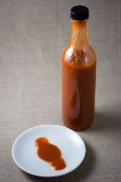 A bottle of homemade Horse Sauce